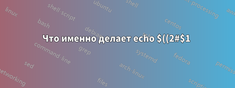 Что именно делает echo $((2#$1))?