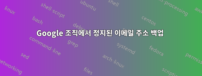 Google 조직에서 정지된 이메일 주소 백업