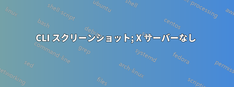 CLI スクリーンショット; X サーバーなし
