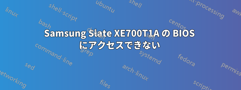 Samsung Slate XE700T1A の BIOS にアクセスできない