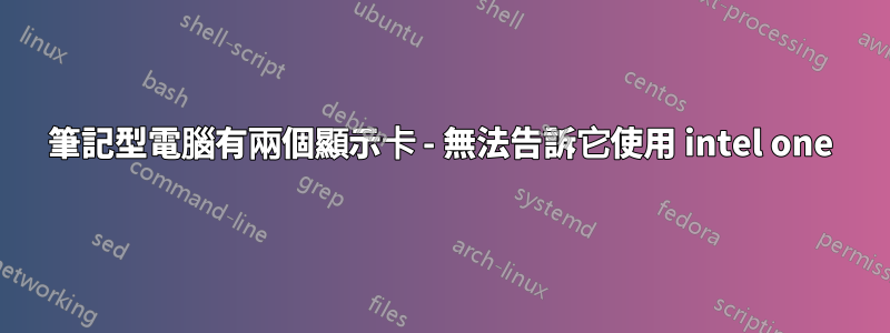 筆記型電腦有兩個顯示卡 - 無法告訴它使用 intel one