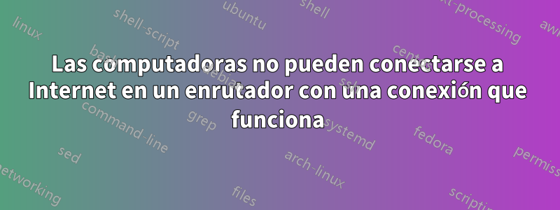 Las computadoras no pueden conectarse a Internet en un enrutador con una conexión que funciona