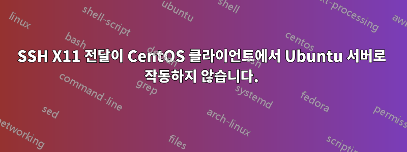 SSH X11 전달이 CentOS 클라이언트에서 Ubuntu 서버로 작동하지 않습니다.