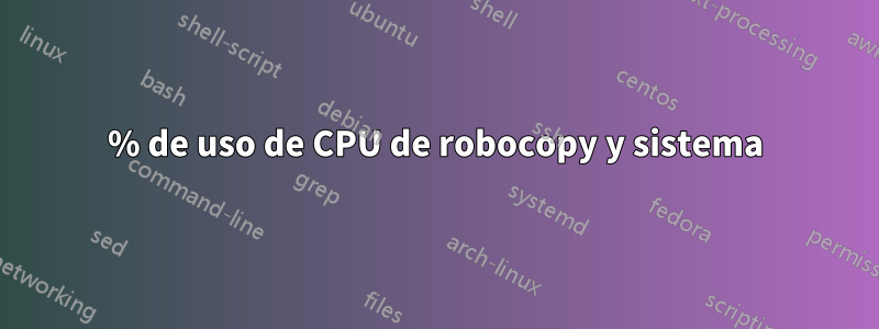 100% de uso de CPU de robocopy y sistema