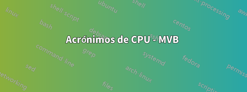 Acrónimos de CPU - MVB