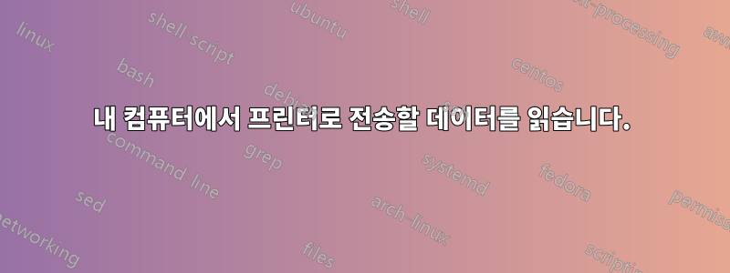 내 컴퓨터에서 프린터로 전송할 데이터를 읽습니다.
