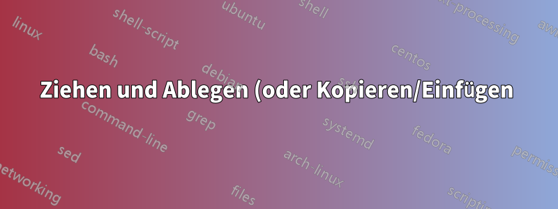 Ziehen und Ablegen (oder Kopieren/Einfügen) in Programmdateien in Windows 10