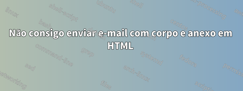 Não consigo enviar e-mail com corpo e anexo em HTML