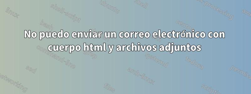 No puedo enviar un correo electrónico con cuerpo html y archivos adjuntos