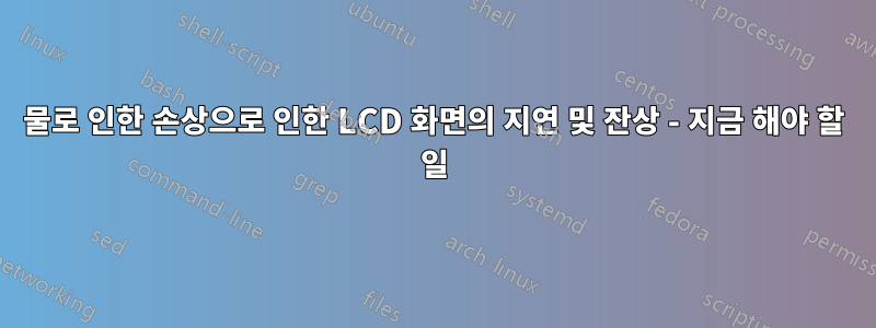 물로 인한 손상으로 인한 LCD 화면의 지연 및 잔상 - 지금 해야 할 일