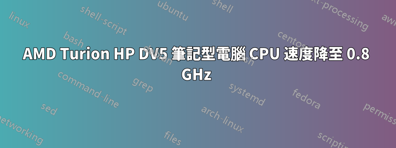 AMD Turion HP DV5 筆記型電腦 CPU 速度降至 0.8 GHz