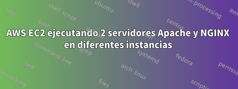 AWS EC2 ejecutando 2 servidores Apache y NGINX en diferentes instancias