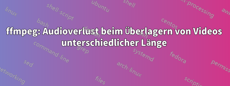 ffmpeg: Audioverlust beim Überlagern von Videos unterschiedlicher Länge