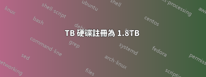 4TB 硬碟註冊為 1.8TB