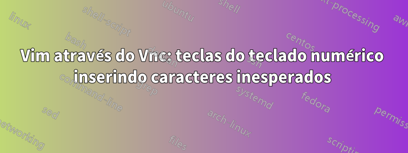 Vim através do Vnc: teclas do teclado numérico inserindo caracteres inesperados