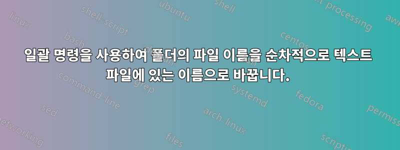 일괄 명령을 사용하여 폴더의 파일 이름을 순차적으로 텍스트 파일에 있는 이름으로 바꿉니다.