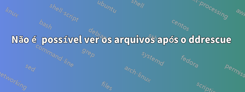 Não é possível ver os arquivos após o ddrescue