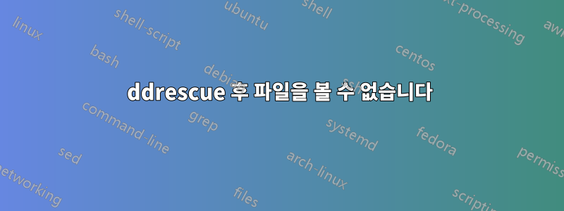 ddrescue 후 파일을 볼 수 없습니다