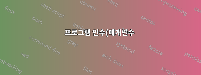 프로그램 인수(매개변수)