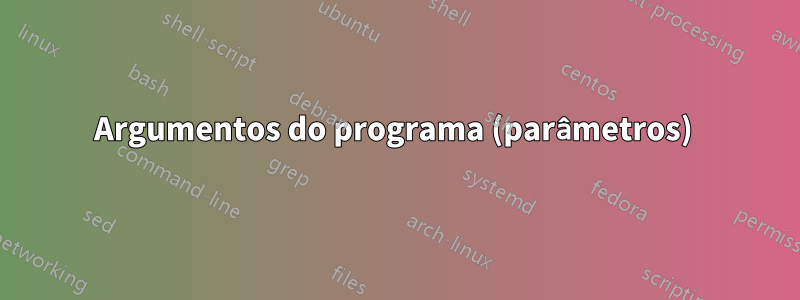 Argumentos do programa (parâmetros) 