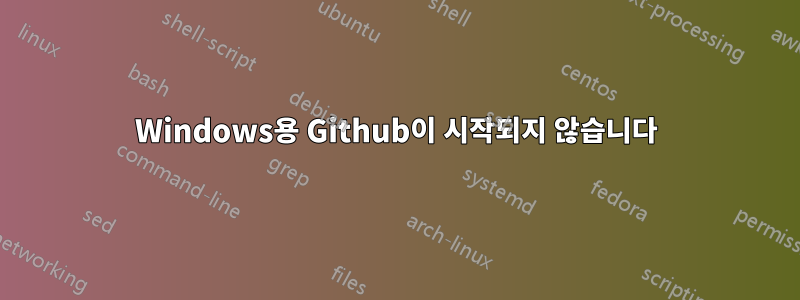 Windows용 Github이 시작되지 않습니다