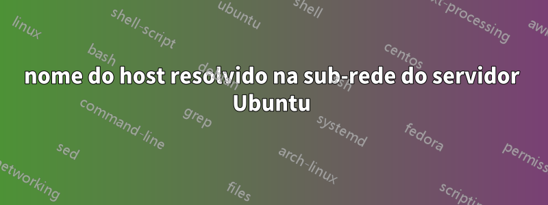 nome do host resolvido na sub-rede do servidor Ubuntu