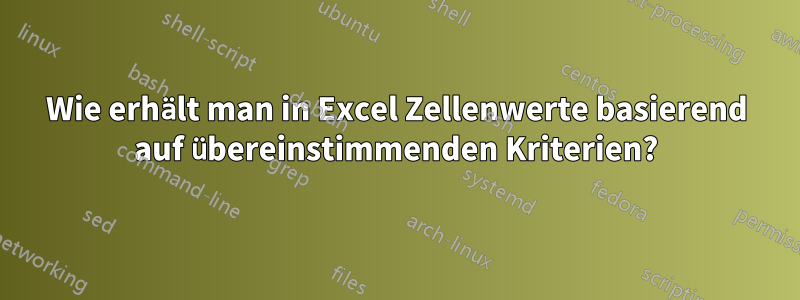 Wie erhält man in Excel Zellenwerte basierend auf übereinstimmenden Kriterien?