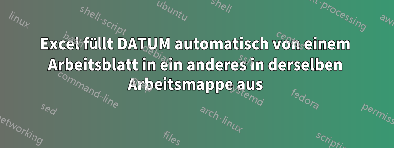 Excel füllt DATUM automatisch von einem Arbeitsblatt in ein anderes in derselben Arbeitsmappe aus