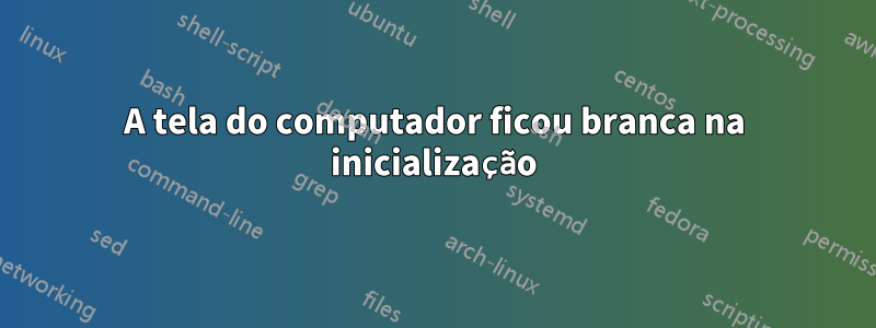 A tela do computador ficou branca na inicialização