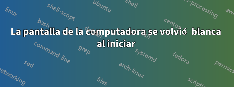 La pantalla de la computadora se volvió blanca al iniciar