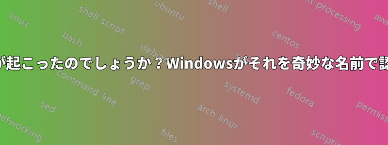 私のSSDに何が起こったのでしょうか？Windowsがそれを奇妙な名前で認識しています