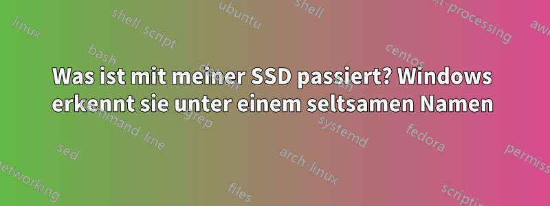 Was ist mit meiner SSD passiert? Windows erkennt sie unter einem seltsamen Namen