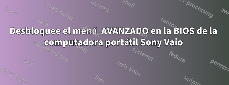 Desbloquee el menú AVANZADO en la BIOS de la computadora portátil Sony Vaio