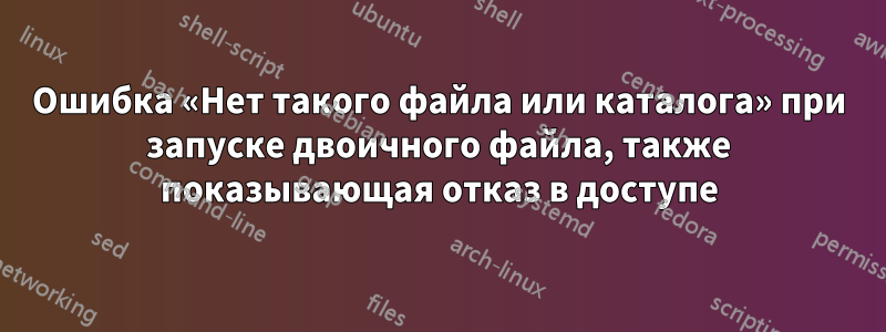 Ошибка «Нет такого файла или каталога» при запуске двоичного файла, также показывающая отказ в доступе