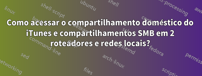 Como acessar o compartilhamento doméstico do iTunes e compartilhamentos SMB em 2 roteadores e redes locais?