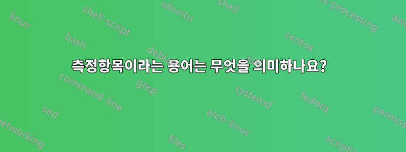 측정항목이라는 용어는 무엇을 의미하나요? 