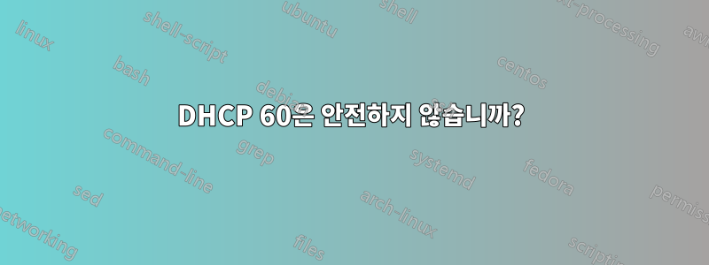 DHCP 60은 안전하지 않습니까?