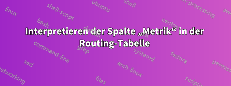 Interpretieren der Spalte „Metrik“ in der Routing-Tabelle