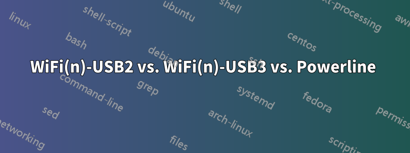 WiFi(n)-USB2 vs. WiFi(n)-USB3 vs. Powerline