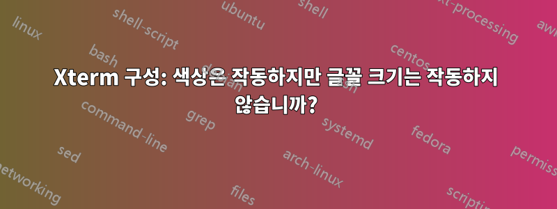 Xterm 구성: 색상은 작동하지만 글꼴 크기는 작동하지 않습니까?