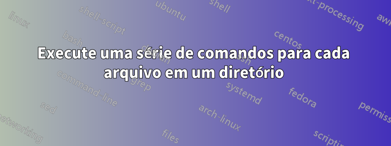 Execute uma série de comandos para cada arquivo em um diretório