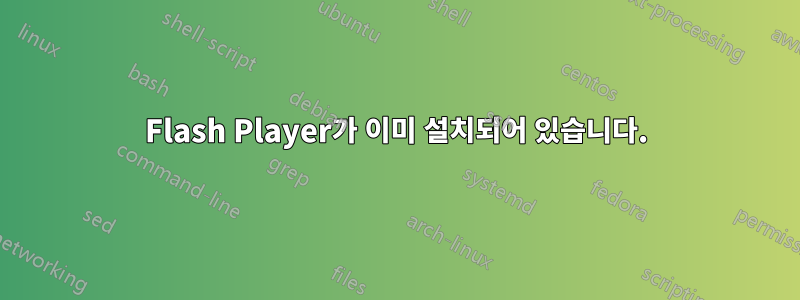 Flash Player가 이미 설치되어 있습니다.