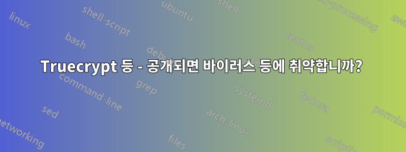 Truecrypt 등 - 공개되면 바이러스 등에 취약합니까?