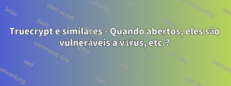 Truecrypt e similares - Quando abertos, eles são vulneráveis ​​a vírus, etc.?