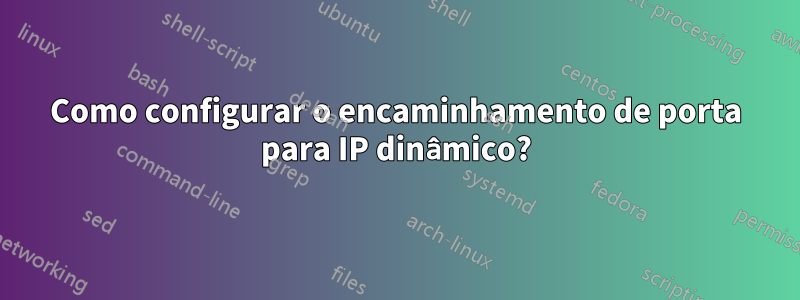 Como configurar o encaminhamento de porta para IP dinâmico?