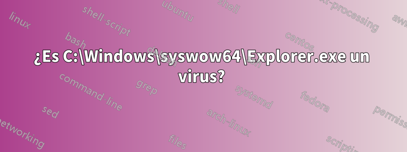 ¿Es C:\Windows\syswow64\Explorer.exe un virus?