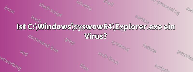 Ist C:\Windows\syswow64\Explorer.exe ein Virus?