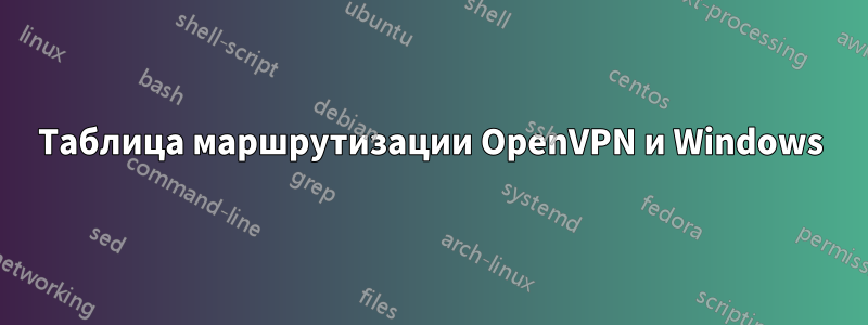 Таблица маршрутизации OpenVPN и Windows