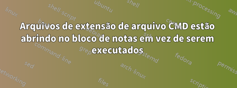 Arquivos de extensão de arquivo CMD estão abrindo no bloco de notas em vez de serem executados