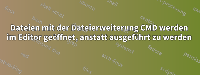 Dateien mit der Dateierweiterung CMD werden im Editor geöffnet, anstatt ausgeführt zu werden